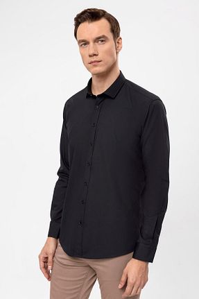 پیراهن مشکی مردانه اسلیم فیت SÜVARİ - کد 922055645