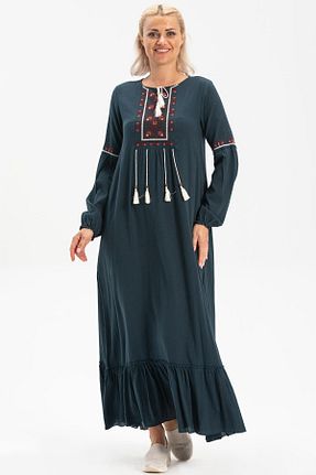 لباس حجاب آبی زنانه رگولار Eliş Şile Bezi - کد 92947213