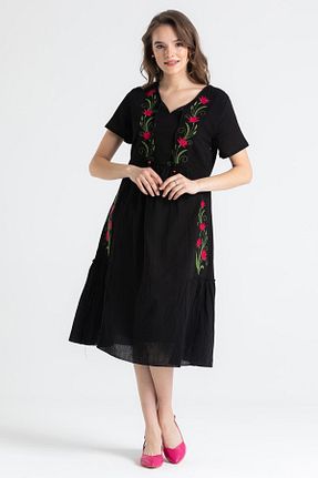 لباس مشکی زنانه بافتنی Eliş Şile Bezi - کد 669221835