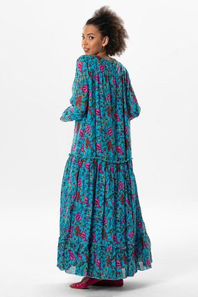 لباس فیروزه ای زنانه بافتنی Eliş Şile Bezi - کد 182875263