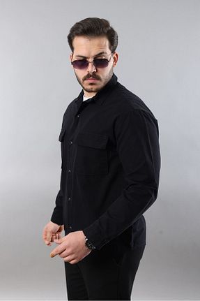 پیراهن مشکی مردانه اورسایز LTC Jeans - کد 904696760