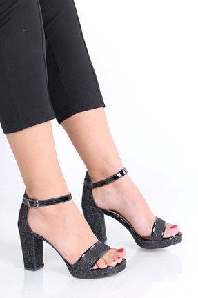 کفش پاشنه بلند کلاسیک مشکی زنانه نقره sefayol - کد 922091015