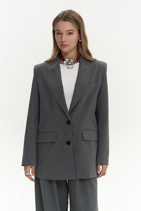 کت بلیزر طوسی زنانه رگولار MAİ COLLECTİON - کد 922074028