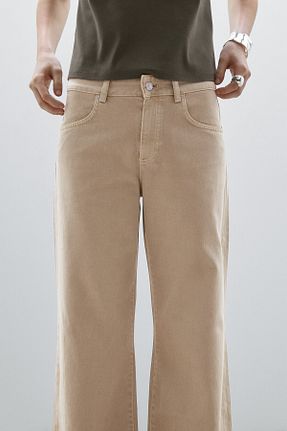 شلوار جین بژ زنانه پاچه اسپانیولی Massimo Dutti - کد 922054896