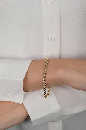 دستبند طلا طلائی زنانه 14 عیار Arpaş - کد 655324141