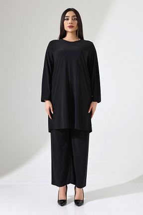 تونیک سایز بزرگ مشکی زنانه بافتنی Mankens Fashion - کد 274362000