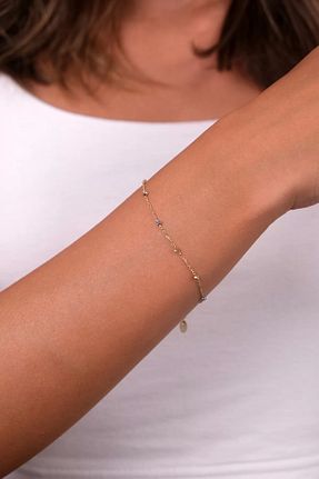 دستبند طلا طلائی زنانه 14 عیار Güzide Kuyumcu - کد 452568509