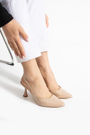 کفش پاشنه بلند کلاسیک بژ زنانه چرم مصنوعی Güllü Shoes - کد 922068902