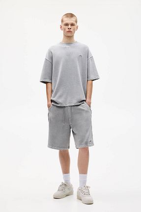 تیشرت طوسی مردانه رگولار Pull & Bear - کد 922072051