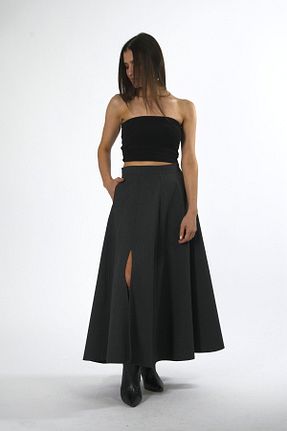دامن طوسی زنانه چاک دار ABBRA - کد 922126804