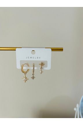 گوشواره استیل (فولاد) طلائی استیل (فولاد) JEWELRY - کد 922124909