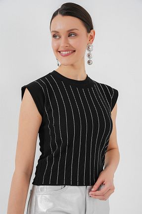 بلوز مشکی زنانه اسلیم فیت Bigdart - کد 922140071