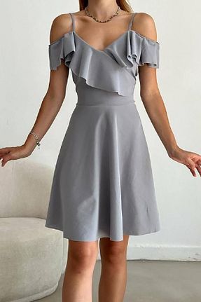 لباس طوسی زنانه کرپ Deafox - کد 922102254
