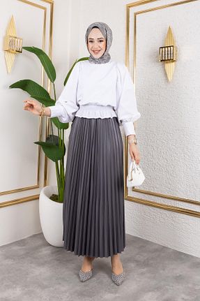 دامن حجاب طوسی بافت Moda Ebva - کد 922161669