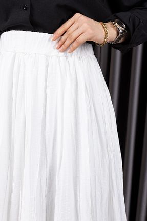 دامن سفید زنانه ویسکون Sfg Life Moda - کد 920935723