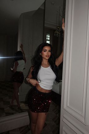 دامن قرمز زنانه بافتنی Eyyo - کد 922928887