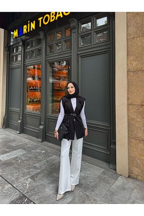 جلیقه مشکی زنانه اورسایز MYGİYİMİSTANBUL - کد 922162777