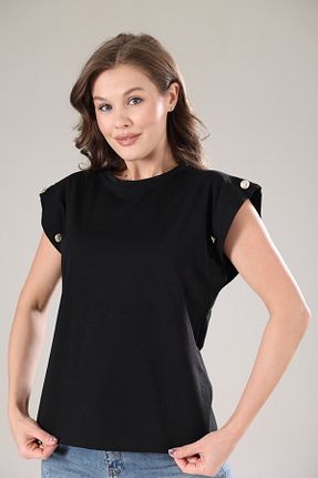 تیشرت مشکی زنانه رگولار Tight Lady - کد 833327302