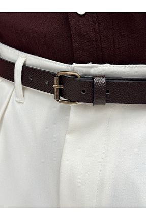 کمربند قهوه ای مردانه چرم مصنوعی manch collection - کد 922202538