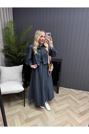ست بالاتنه و پائین تنه طوسی زنانه بافتنی Byelifdursun - کد 922202466
