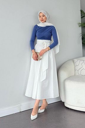 دامن سفید زنانه پارچه The Moda - کد 922212186