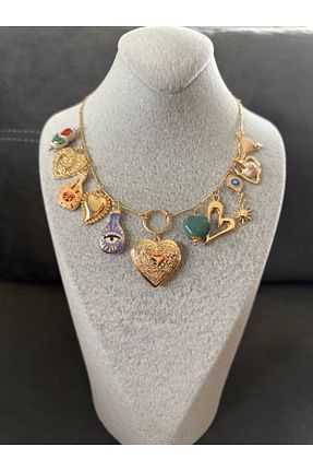 گردنبند جواهر طلائی زنانه فلزی Home - کد 922212505