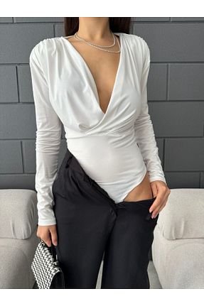 بلوز سفید زنانه ساده Butik - کد 922236600