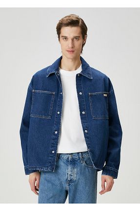 پیراهن سرمه ای مردانه یقه پیراهنی CK Jeans - کد 923020649