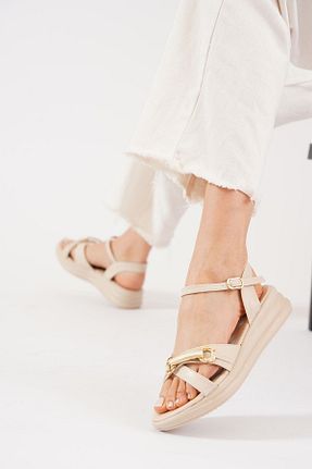 صندل بژ زنانه پاشنه ضخیم Moda Pie - کد 922240700