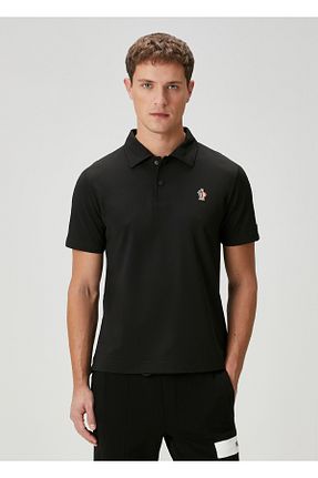 تیشرت مشکی مردانه یقه پولو Moncler - کد 923025415