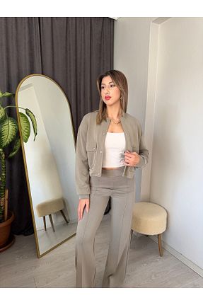 ست گرمکن نباتی زنانه پنبه - پلی استر - الاستین Butik - کد 922246938