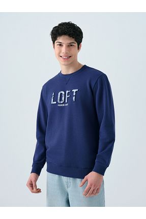 سوئیشرت سرمه ای مردانه چاپی Loft - کد 922272447