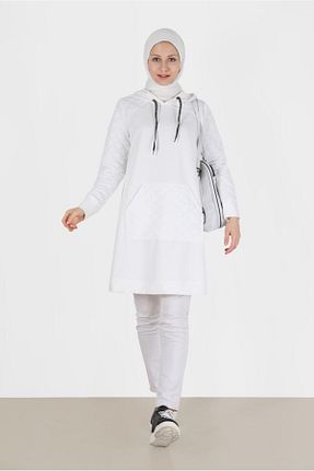 تونیک حجاب سفید زنانه پنبه ای Alvina - کد 860853764