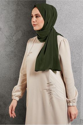 شال خاکی زنانه پلی استر Alvina - کد 922278497