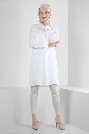 تونیک حجاب سفید زنانه پلی استر Alvina - کد 802008261