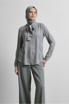 بلوز حجاب طوسی زنانه رگولار Alvina - کد 922278448