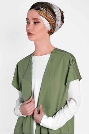 تونیک حجاب خاکی زنانه پلی استر Alvina - کد 872054246