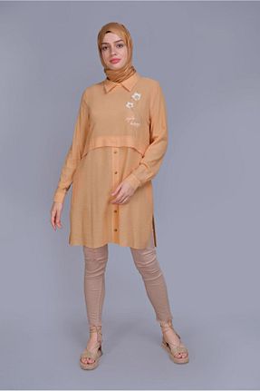 تونیک حجاب نارنجی زنانه پلی استر Alvina - کد 874939230