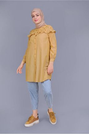 تونیک حجاب زرد زنانه %100 پنبه Alvina - کد 874941739