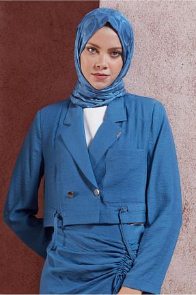 شال آبی زنانه پلی استر Alvina - کد 853990108