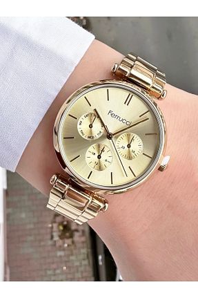 ساعت مچی طلائی زنانه 31-35 میلی متر Ferrucci - کد 765894511