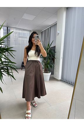 شلوار قهوه ای زنانه caddstore - کد 922386122