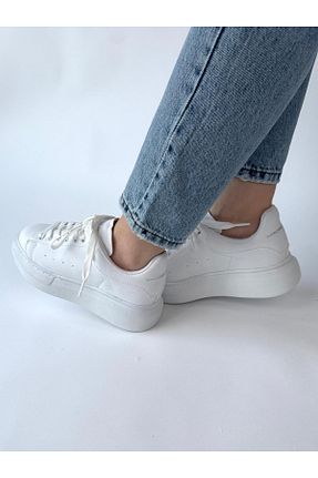 کفش اسنیکر سفید زنانه بند دار Cappmoda - کد 922298310