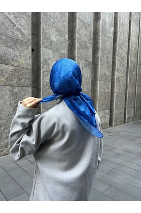 روسری آبی پنبه ای Qalortex Scarf - کد 922291138