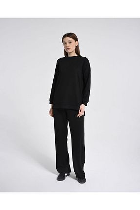 ست بالاتنه و پائین تنه مشکی زنانه اورسایز Monolou - کد 897159440