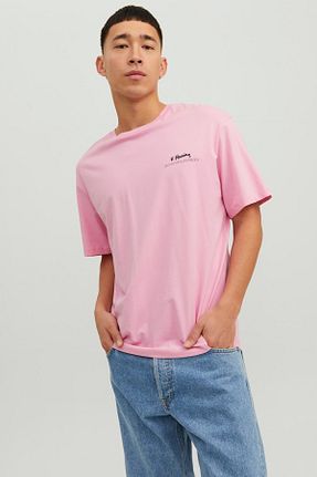 تیشرت صورتی مردانه رگولار Jack & Jones - کد 646964516