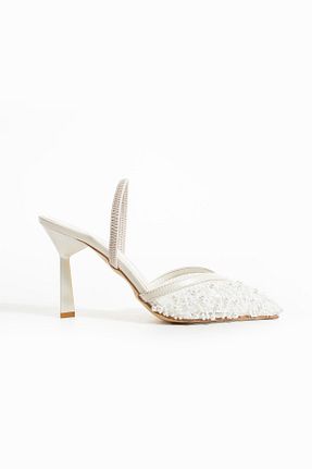 کفش پاشنه بلند کلاسیک سفید زنانه File Gökçe Shoes - کد 922347343
