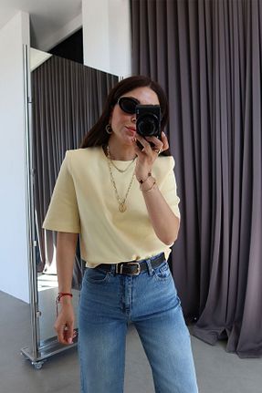 تیشرت متالیک زنانه رگولار Özge Özgenç - کد 922343018