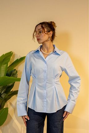 پیراهن آبی زنانه رگولار MODA - کد 922370682