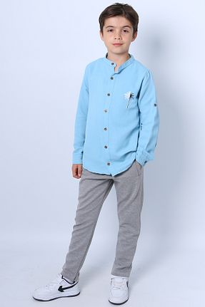ست بالاتنه و پائین تنه آبی بچه گانه بافتنی HÇM - کد 923110008